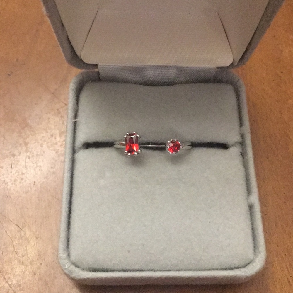 GARNET AND STERLING SILVER RING